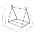 Lit tipi enfant NAKANA 120 x 190 rouge brique