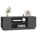 vidaXL Meuble TV Gris 110x35x40 5 cm Bois de pin massif