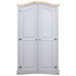 vidaXL Garde-robe avec 2 portes Gamme Corona pin mexicain Gris