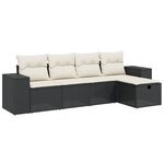 vidaXL Salon de jardin 5 Pièces avec coussins noir résine tressée
