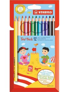 Etui de 24 Trio Dick Crayons de couleur triangulaires épais STABILO