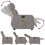 vidaXL Fauteuil de massage inclinable électrique Taupe Tissu
