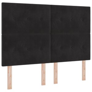Tablier de lit vidaXL en velours noir avec capitonnage 160 cm