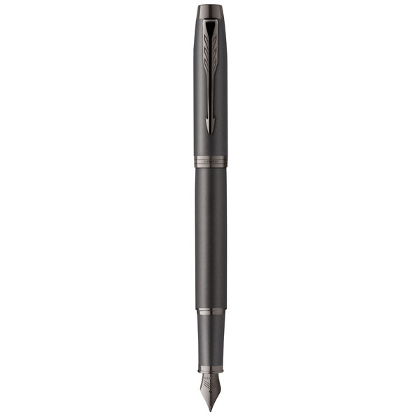 Stylo plume Parker IM Monochrome  Gris acier  plume moyenne  encre bleue  Coffret cadeau