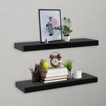 vidaXL Étagères murales flottantes 2 Pièces Noir 60x20x3 8 cm