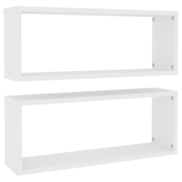 vidaXL Étagères murales cube 2 Pièces Blanc 60x15x23 cm Bois d’ingénierie