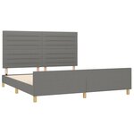 vidaXL Cadre de lit avec tête de lit Gris foncé 160 x 200 cm Tissu