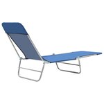 vidaXL Chaises longues pliables lot de 2 Acier et tissu Bleu