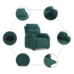 vidaXL Fauteuil inclinable vert foncé tissu