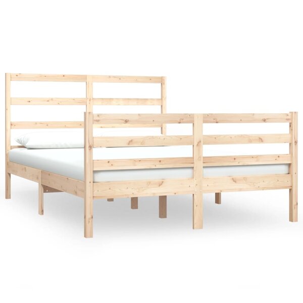 vidaXL Cadre de lit bois de pin massif 135x190 cm double