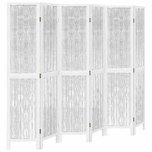 vidaXL Cloison de séparation 6 panneaux blanc bois de paulownia massif