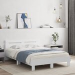 vidaXL Cadre de lit avec tête de lit et LED blanc 120x190 cm