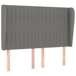 vidaXL Sommier à lattes de lit avec matelas Gris foncé 140x190cm Tissu