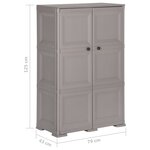 vidaXL Armoire en plastique 79x43x125 cm Design de bois Gris