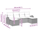 vidaXL Ensemble de canapé de jardin de 6 pièces avec coussins noir en poly rotin