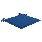 vidaXL Chaises de jardin et coussins bleu royal lot de 2 Bois de teck