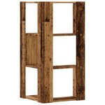 vidaXL Bibliothèque d'angle à 3 niveaux vieux bois bois d'ingénierie