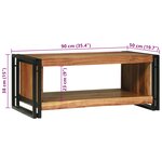 vidaXL Table Basse 90x50x38 cm Bois Massif Acacia