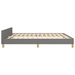 vidaXL Cadre de lit avec tête de lit Gris foncé 180 x 200 cm Tissu
