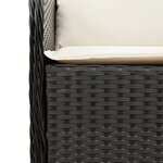 vidaXL Ensemble à manger de jardin avec coussins 3 Pièces Noir