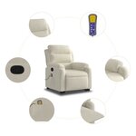 vidaXL Fauteuil de massage inclinable Crème Velours