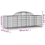 vidaXL Paniers à gabions arqués 5 Pièces 200x50x60/80 cm Fer galvanisé