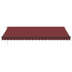 vidaXL Auvent manuel rétractable avec LED bordeaux 500x300 cm