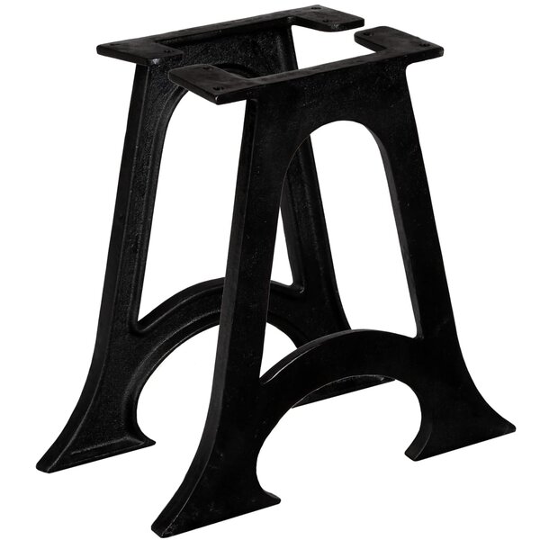 vidaXL Pied de table base 2 Pièces Base voûtée Cadre en A Fonte