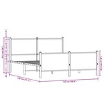 vidaXL Cadre de lit métal avec tête de lit et pied de lit 137x190 cm