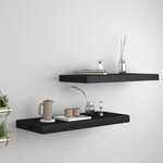 vidaXL Étagères murales flottantes 2 Pièces noir 60x23 5x3 8 cm MDF