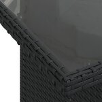 Canapé de jardin 9 pièces avec coussins noir en rattan synthétique