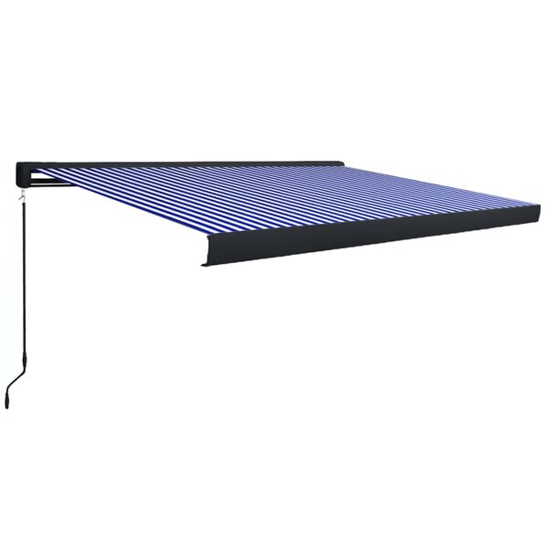 vidaXL Store à cassette manuel 350x250 cm Bleu et blanc
