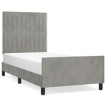 vidaXL Cadre de lit avec tête de lit Gris clair 90x190 cm Velours