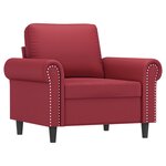 vidaXL Fauteuil avec repose-pied Rouge bordeaux 60 cm Similicuir