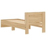 vidaXL Cadre de lit tête de lit et lumières LED chêne sonoma 90x190 cm