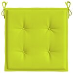 vidaXL Coussins de chaise de jardin lot de 2 vert vif 40x40x3 cm