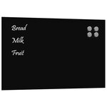 vidaXL Tableau noir magnétique mural Noir 80x50 cm Verre trempé