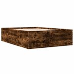 vidaXL Cadre de lit chêne fumé 140x200 cm bois d'ingénierie