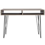 vidaXL Bureau avec 2 compartiments Gris