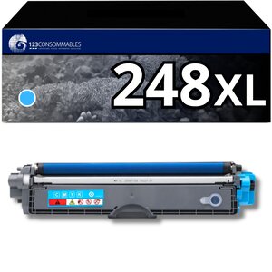 123CONSOMMABLES - TN248 - Toner compatibles avec Brother TN248C cyan pour DCP-L3520CDW DCP-L3520CDWE HL-L8230CDW MFC-L3740CDW HL-L3220CW MFC-L8390CDW DCP-L3555CDW MFC-L3760CDW DCP-L3560CDW