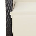 vidaXL Chaises inclinables de jardin lot de 2 repose-pied noir rotin