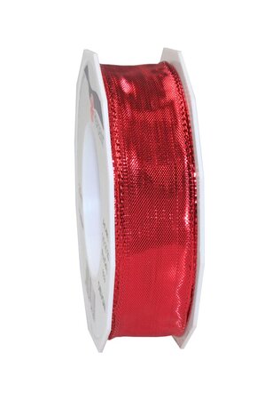 Ruban lurex laitonné devon 20-m-rouleau 25 mm  rouge