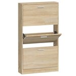 vidaXL Armoire à chaussures Chêne 59x17x108 cm Bois d'ingénierie