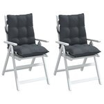 vidaXL Coussins de chaise à dossier bas lot de 2 anthracite