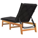 vidaXL Chaise longue avec table Résine tressée et bois massif d'acacia