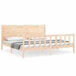 vidaXL Cadre de lit avec tête de lit 200x200 cm bois massif
