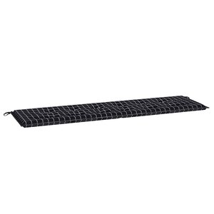 vidaXL Coussin de banc Carreaux Noirs 150 x 50 x 3 cm Tissu Oxford