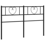 vidaXL Tête de lit métal noir 160 cm