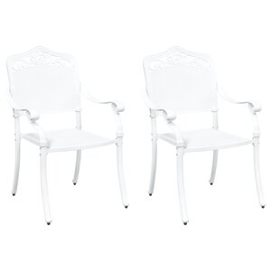 Chaises de jardin vidaXL 2 Pièces en alu moulé blanc