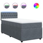 vidaXL Sommier à lattes de lit et matelas Gris foncé 80x200 cm Velours